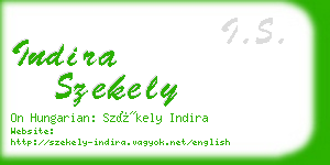 indira szekely business card